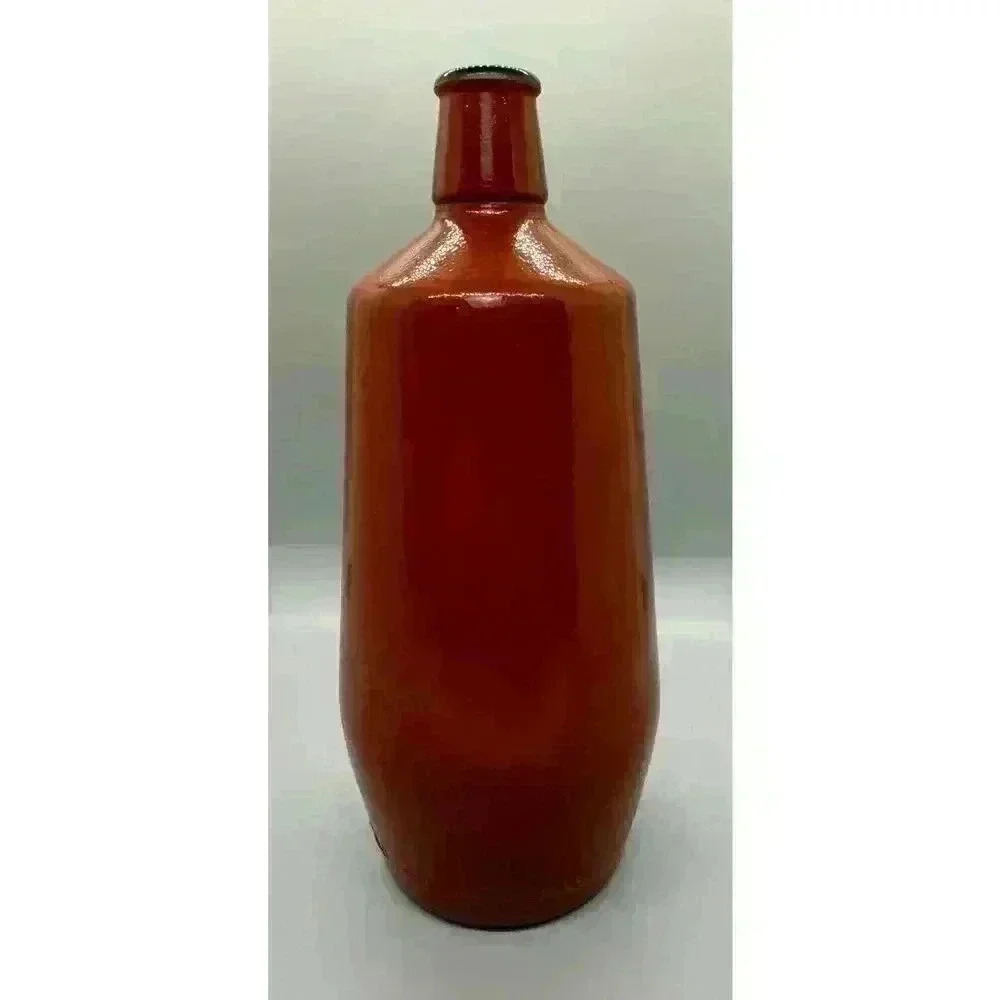 VTG 1980 JM Da Fonseca Azeitao Portugal Rust Brown Painted Glass 9" Wine Bottle